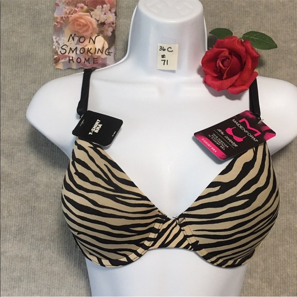 BRA MAIDENFORM DEMI COVERAGE ZEBRA PRINT 36C NWT - Picture 2 of 12
